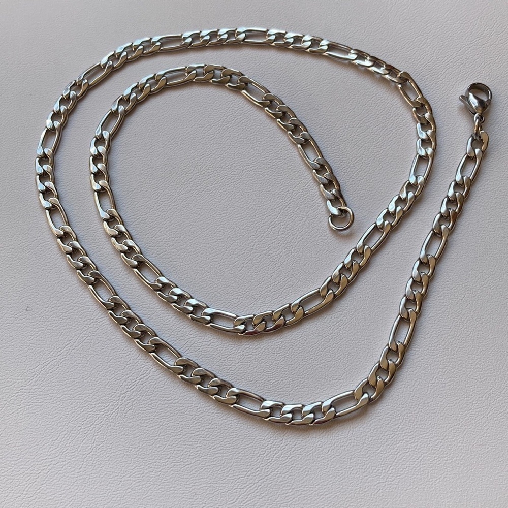 Figaro Curb Chain Surgical Stainless Steel Necklace